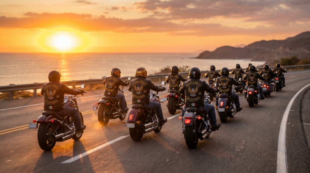 motoclub fuerte con comunidad biker rodando unido